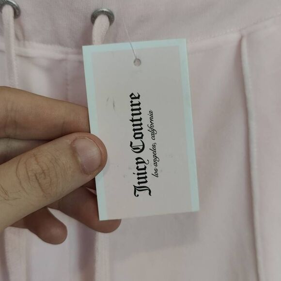 Juicy Couture Pants Womnes Medium Primrose Pink Foil Logo Bootcut Velour - Picture 8 of 13